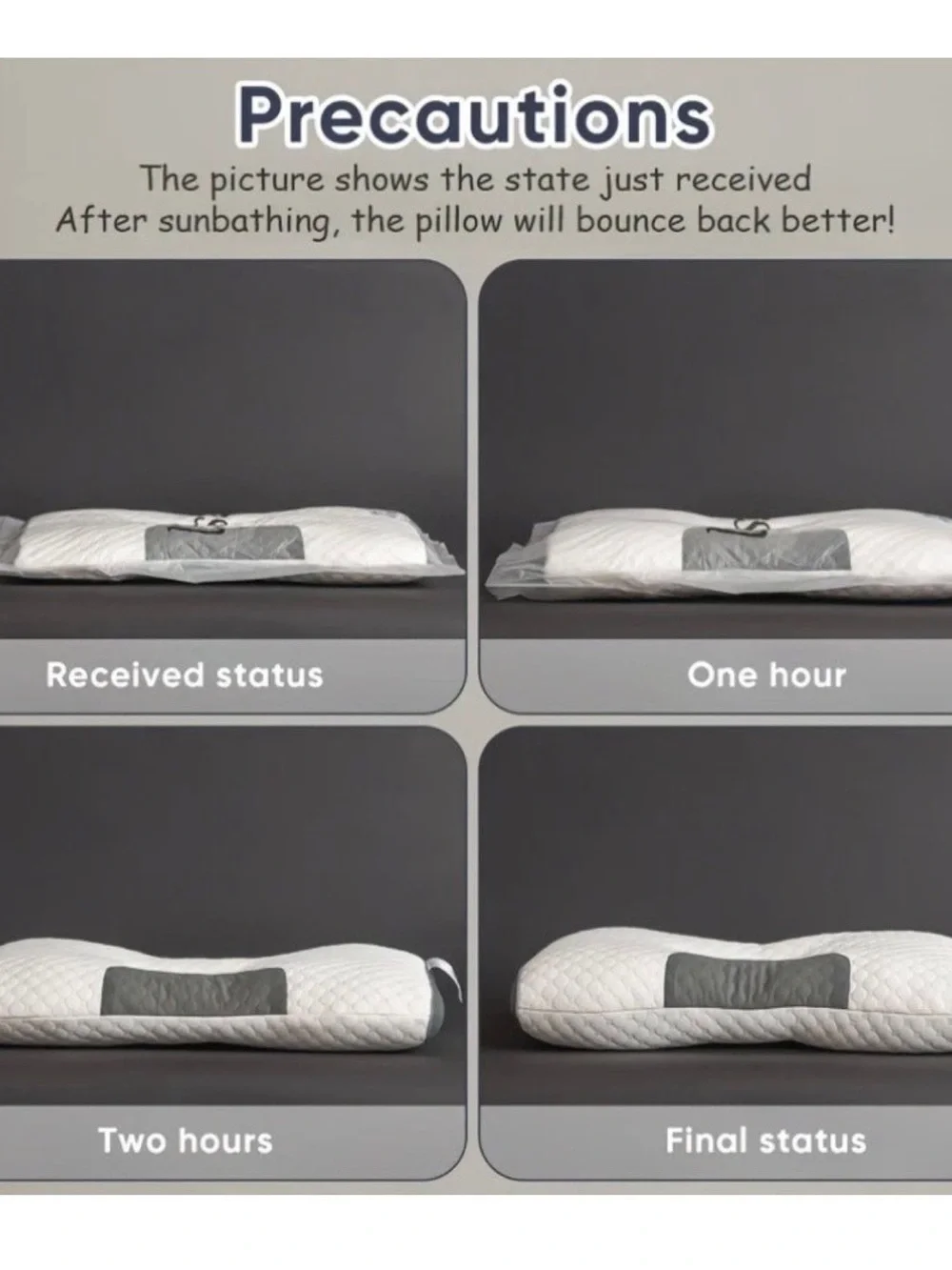 2 pack ,White & gray Contour Memory Foam Pillow - Premium Support better sleep